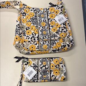 Vera Bradley go wild mailbag Crossbody with Matching Wallet